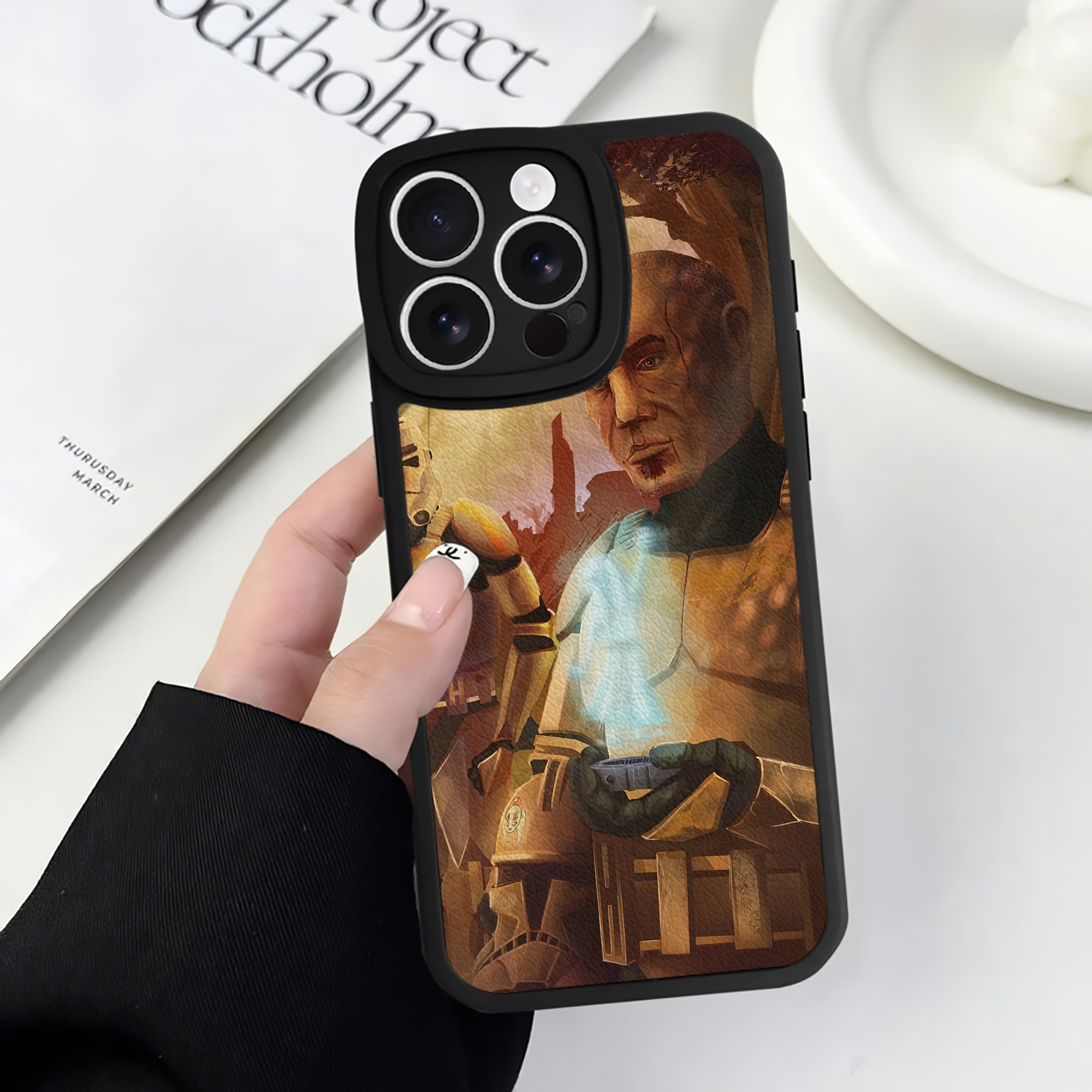 （画像用） スター・ウォーズ Star Wars 【iPhone 16シリーズ対応】シリコンスマホケース（レザー調） 材質：シリコン